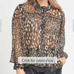 Black Tape sheer leopard print blouse